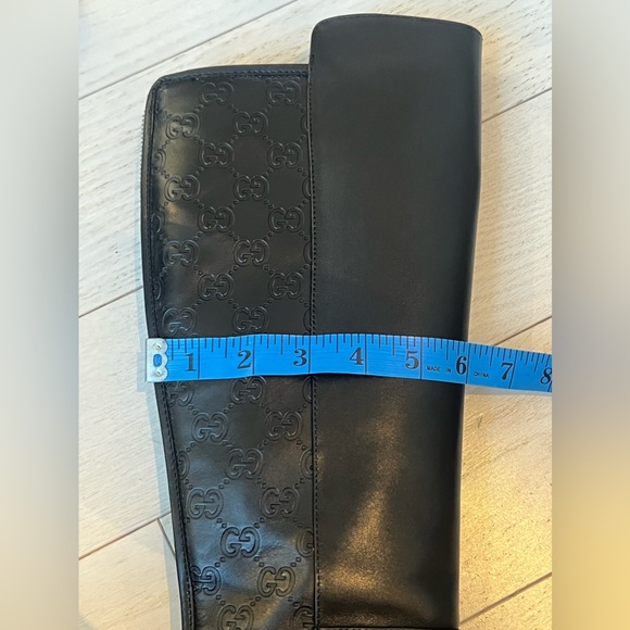 GUCCI GG BLACK LEATHER RIDING BOOTS - Picture 13 of 17